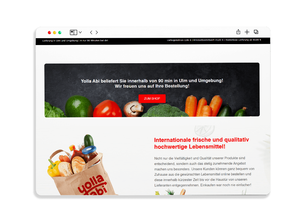 Website für die Gastronomie