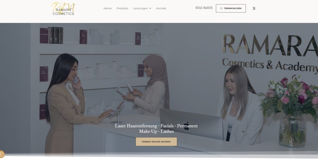 Website für Kosmetikstudio