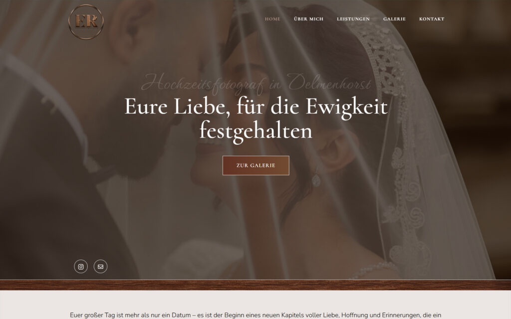 Website Hochzeitsfotograf Fotografie Website