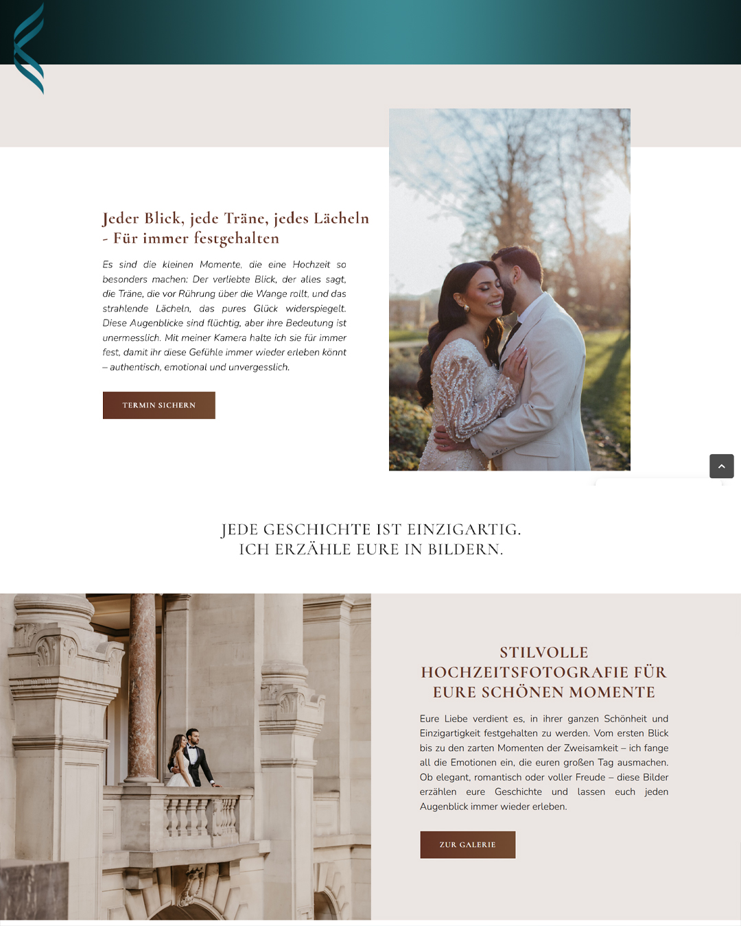 Hochzeitsfotograf Website Webdesign