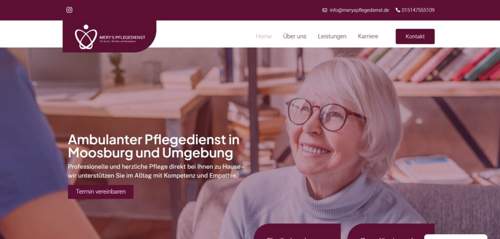 Bild zeigt Webdesign für Pflegeheime & Pflegedienste