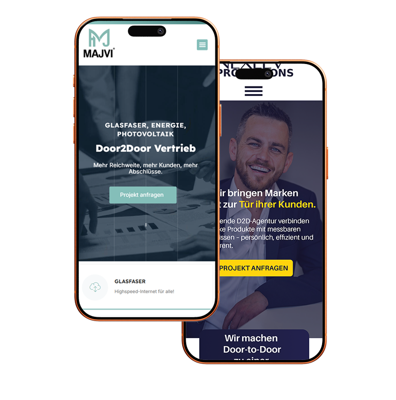 Door 2 Door Website Door to Door Vertrieb Webdesign Webseite Agentur für Direktvertrieb