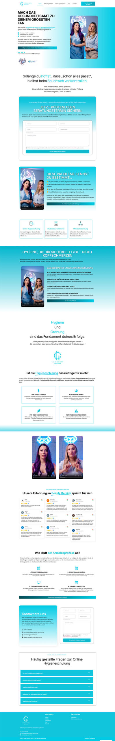 Kosmetik Website erstellen lassen Hygiene Schulung Webdesign Website Webseite