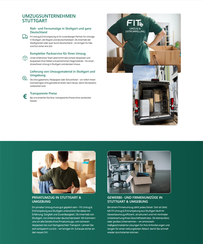 Webdesign Umzugsunternehmen Umzugsfirma