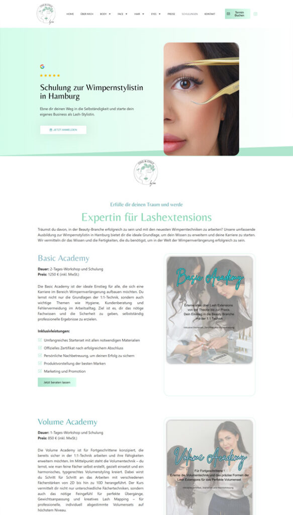 Webdesign für Kosmetikstudio Kosmetik Website erstellen lassen