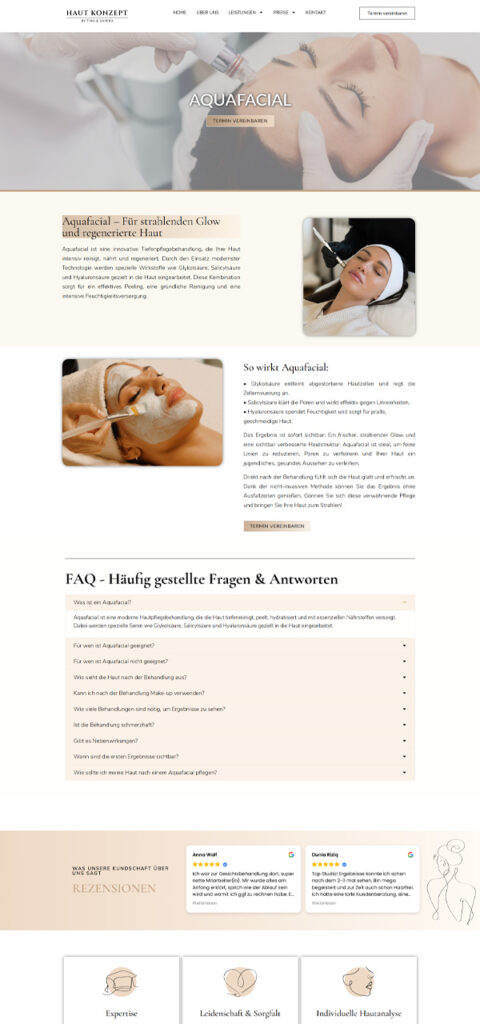 Website für Kosmetikstudios erstellen lassen Webdesign Beauty Salon Studio Schulung