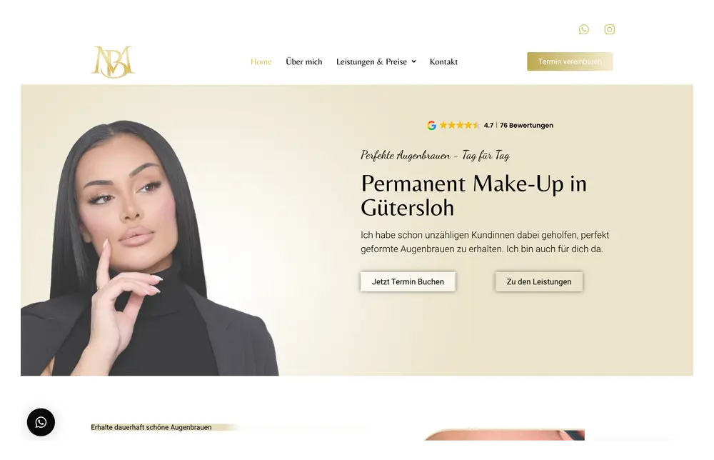 Website für Kosmetikstudio