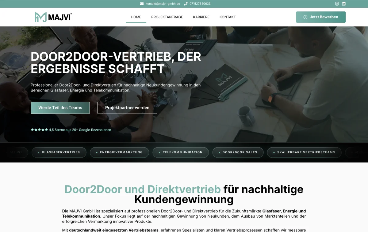 Door2Door Website Screen